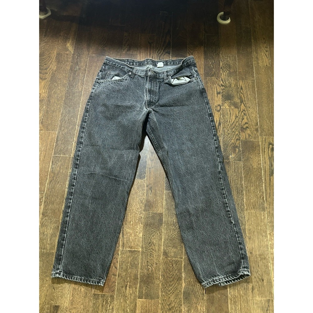 Vintage 90s Brittania Black Stoned Washed Denim Jeans Size 38x30 Grunge Retro